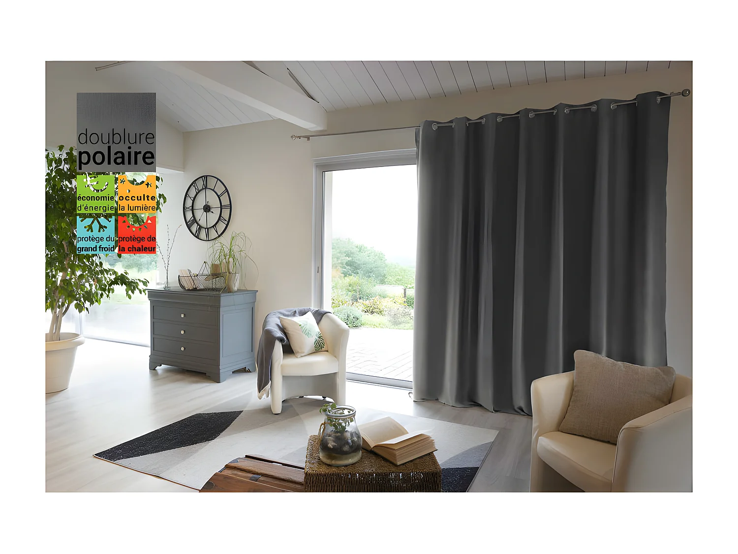 Rideau occultant et thermique doublé polaire "Inuit" toutes dimensions