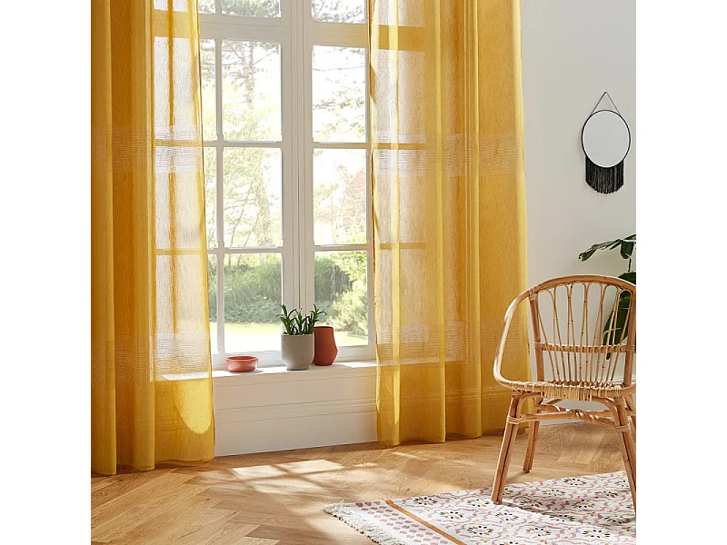 Voilage tissé sablé "Sab" 140 x 240 cm Atmosphera