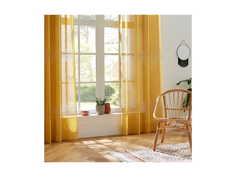 Voilage tissé sablé "Sab" 140 x 240 cm Atmosphera