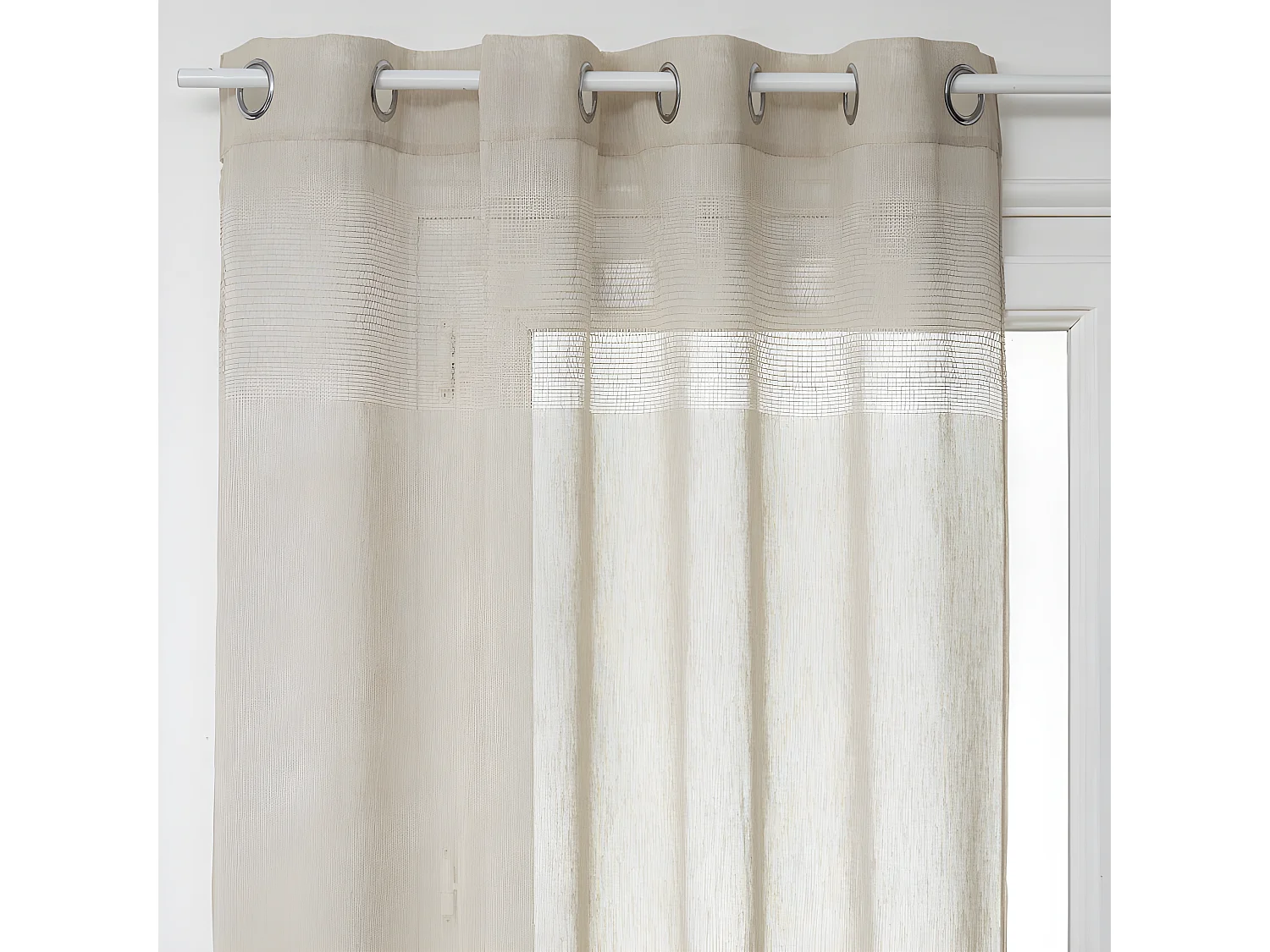 Voilage tissé sablé "Sab" 140 x 240 cm Atmosphera