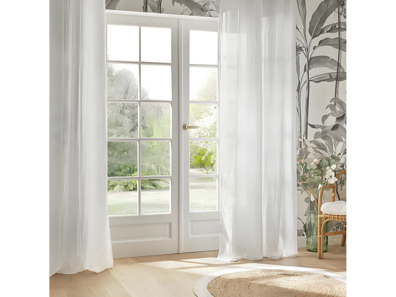 Voilage fluide et léger "Paxta" 135 x 240 cm Atmosphera