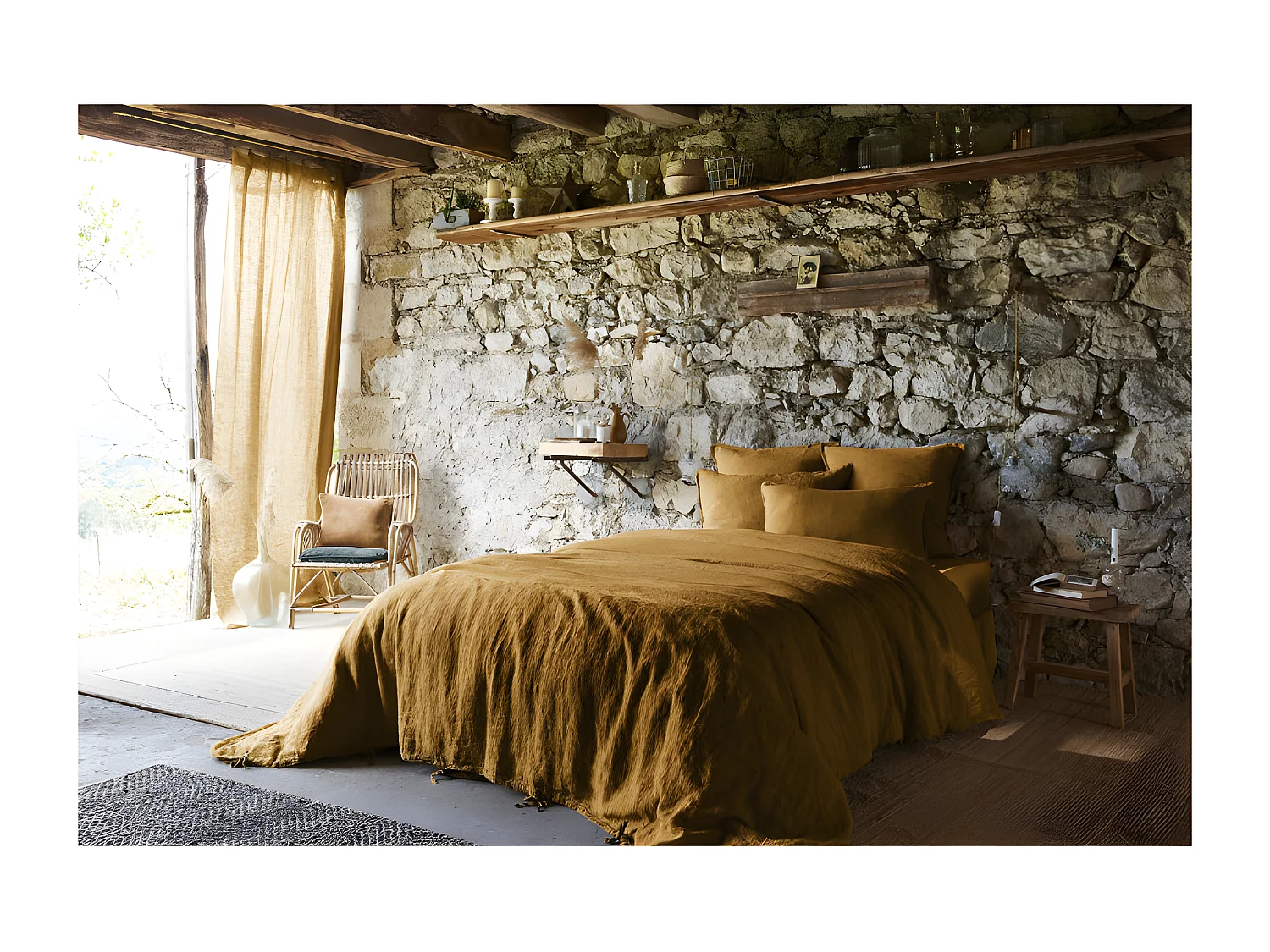 Drap plat "Soline" toutes dimensions Lin lavé