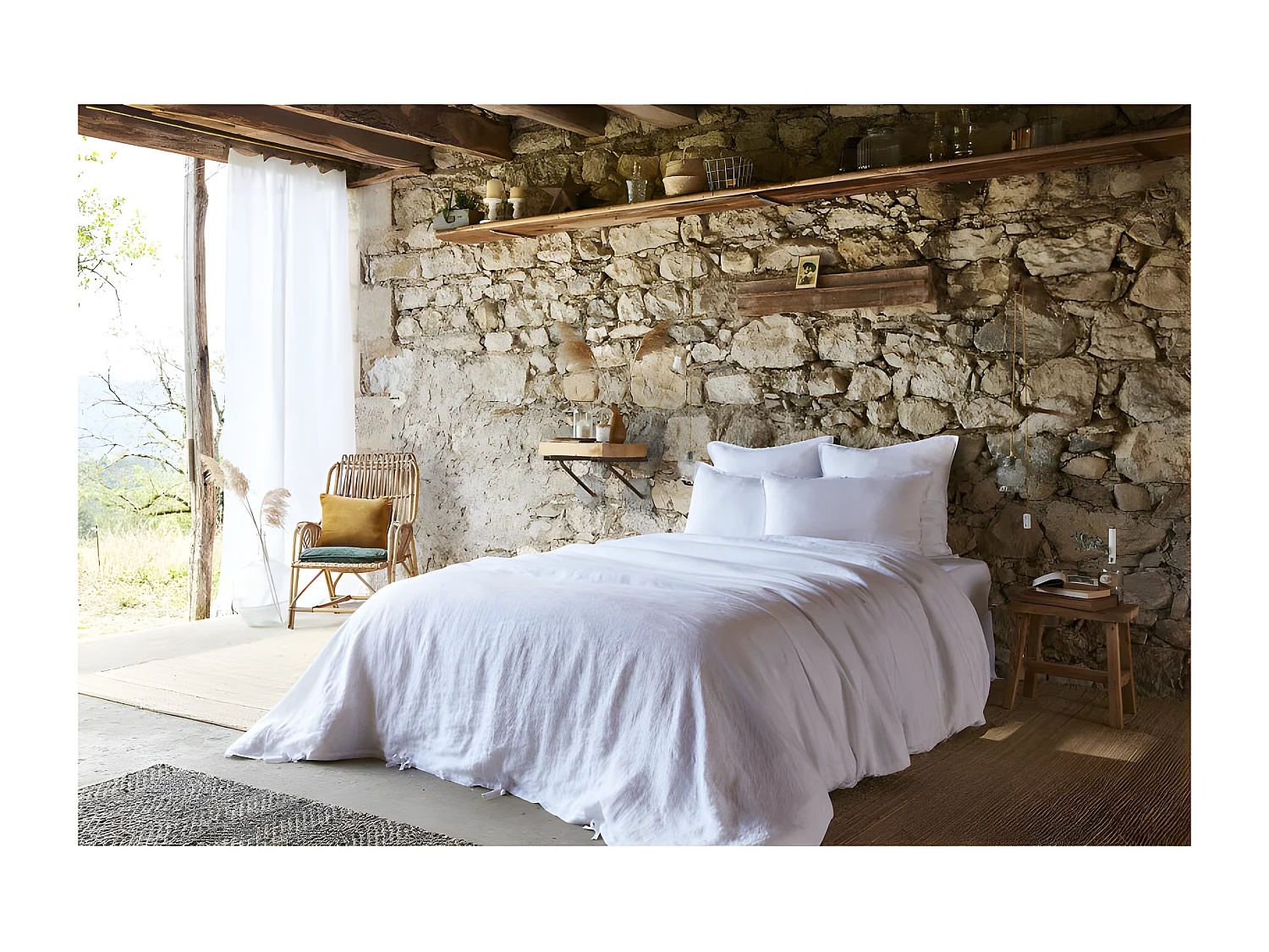 Drap plat "Soline" toutes dimensions Lin lavé