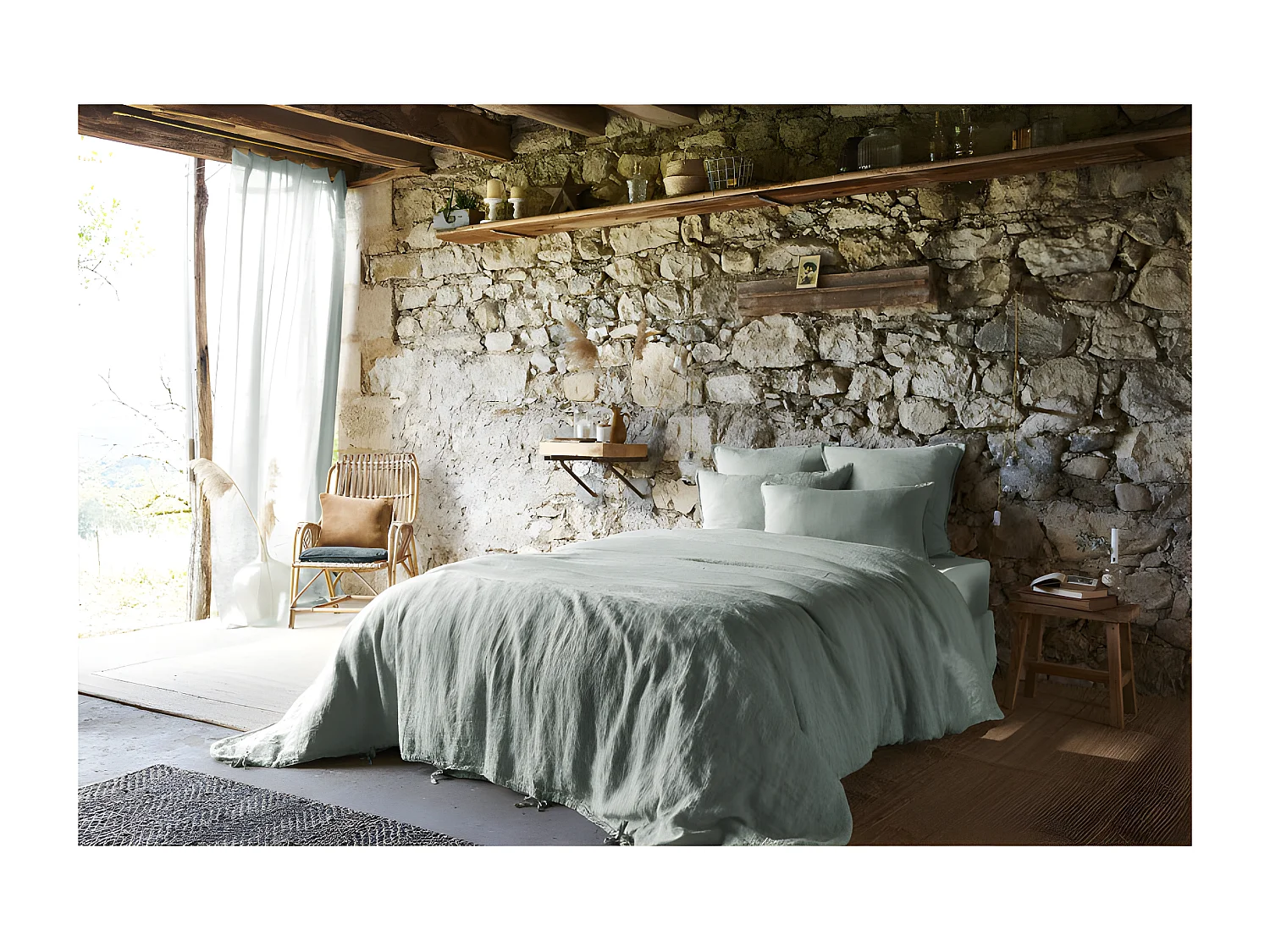 Drap plat "Soline" toutes dimensions Lin lavé