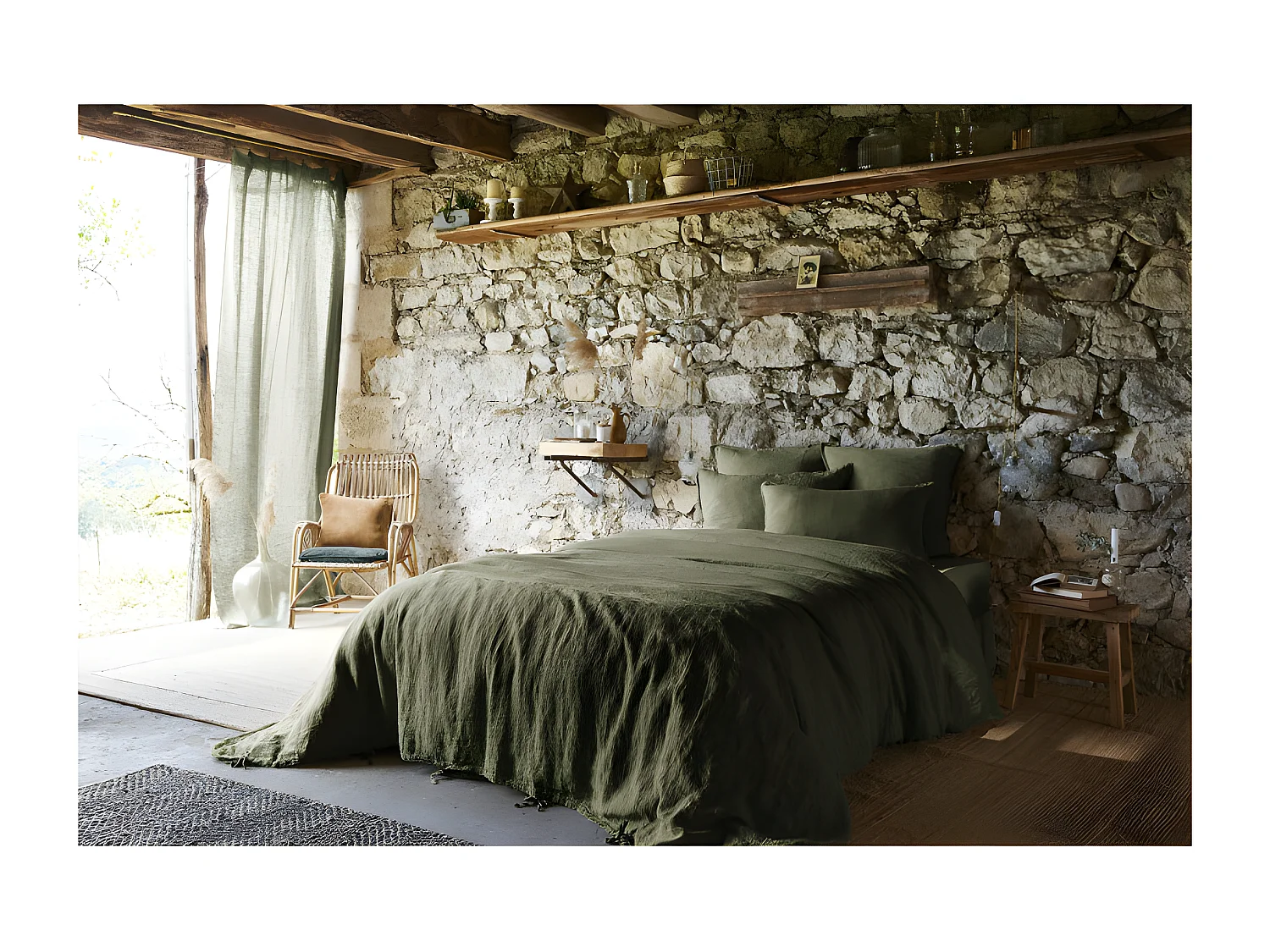 Drap plat "Soline" toutes dimensions Lin lavé