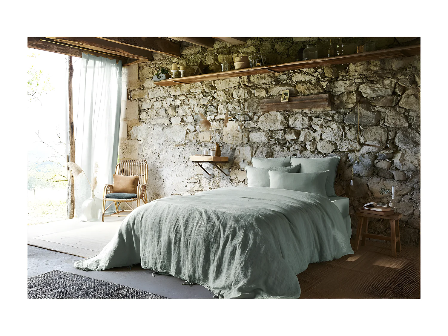 Drap plat "Soline" toutes dimensions Lin lavé