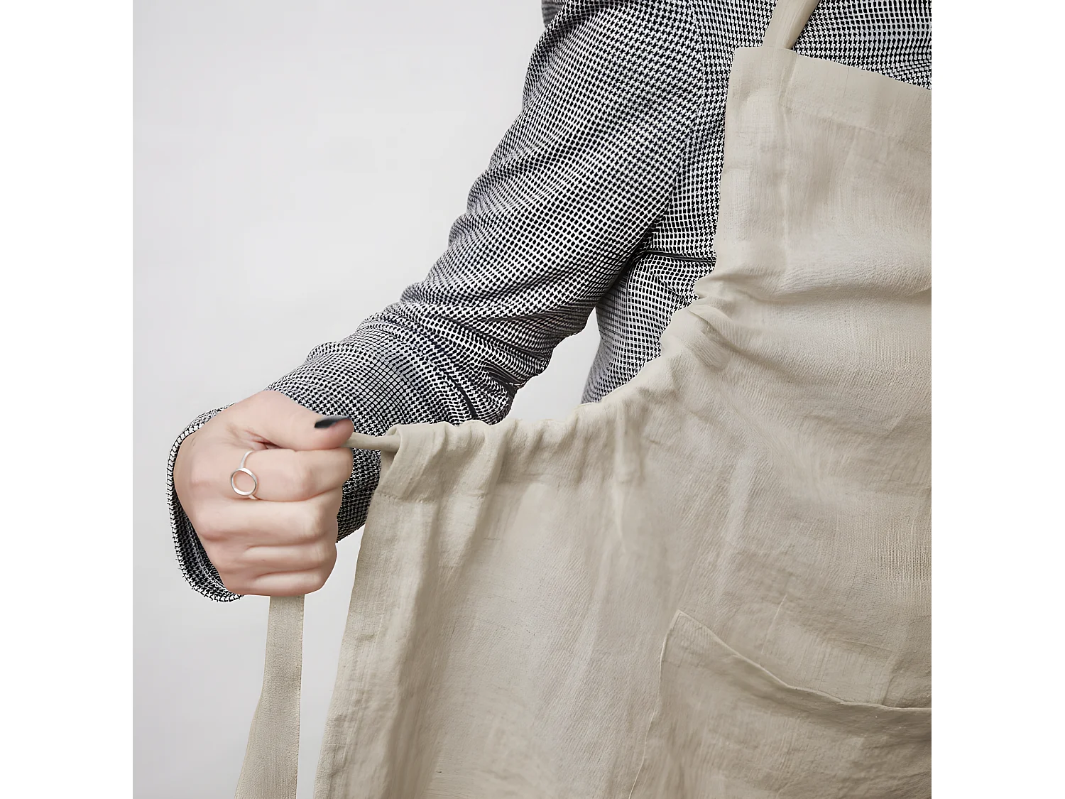 Tablier de Chef ajustable "Soline" 70 x 85 cm Lin lavé