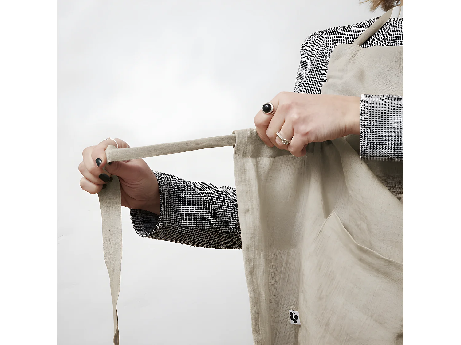 Tablier de Chef ajustable "Soline" 70 x 85 cm Lin lavé