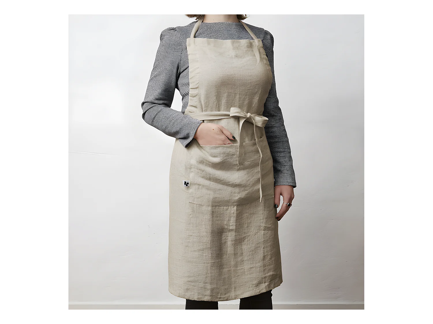 Tablier de Chef ajustable "Soline" 70 x 85 cm Lin lavé