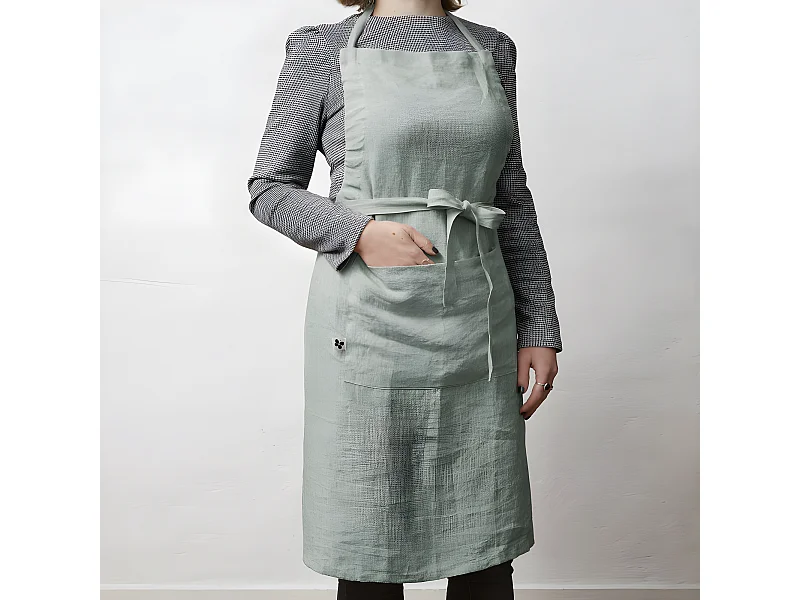 Tablier de Chef ajustable "Soline" 70 x 85 cm Lin lavé