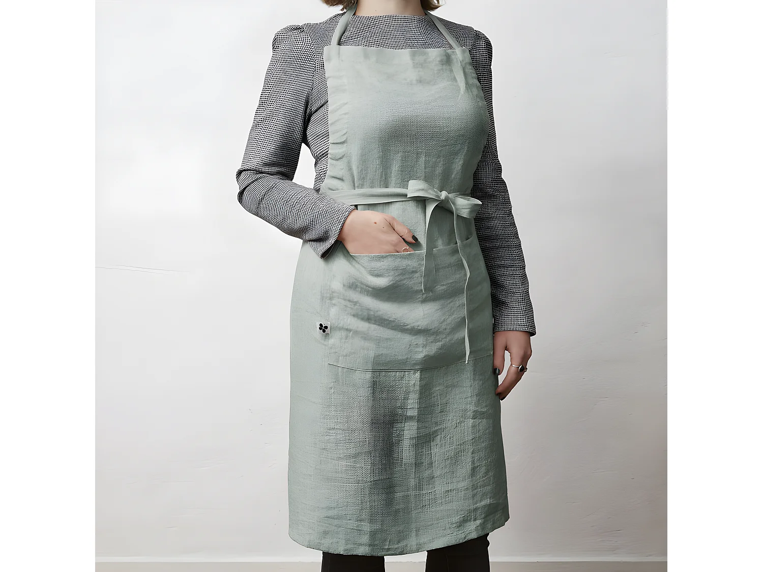 Tablier de Chef ajustable "Soline" 70 x 85 cm Lin lavé