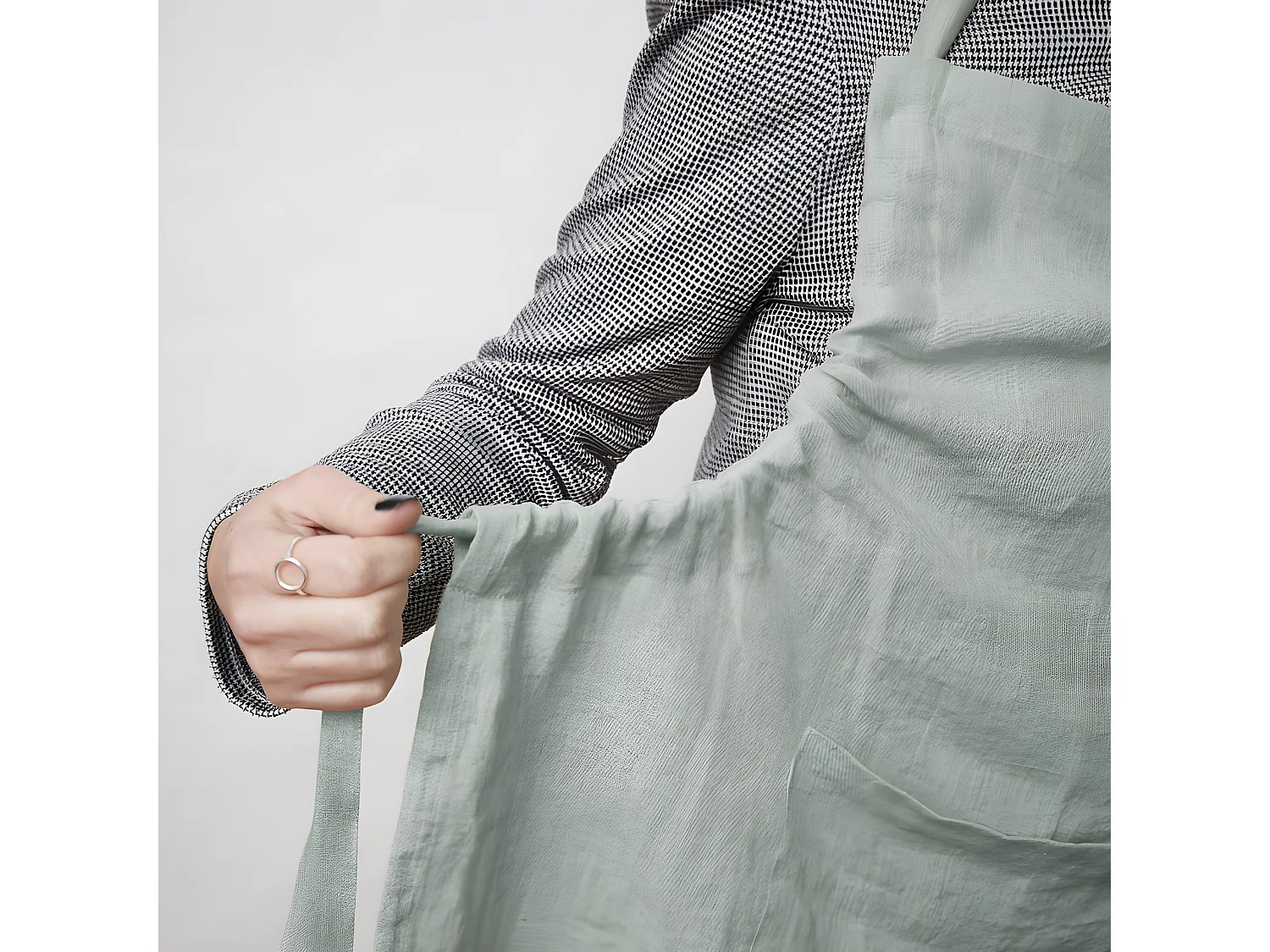 Tablier de Chef ajustable "Soline" 70 x 85 cm Lin lavé