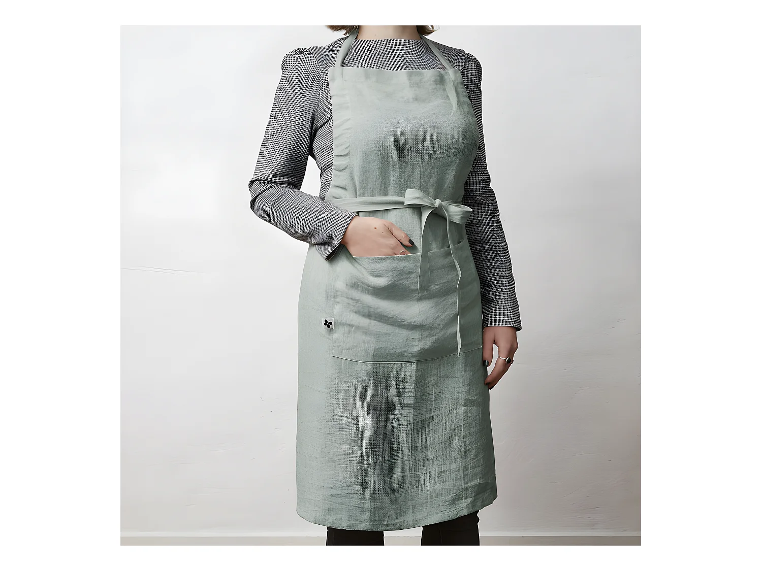Tablier de Chef ajustable "Soline" 70 x 85 cm Lin lavé