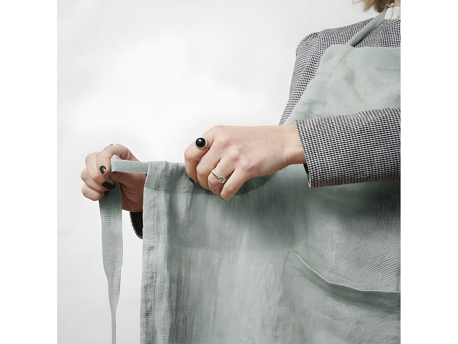 Tablier de Chef ajustable "Soline" 70 x 85 cm Lin lavé