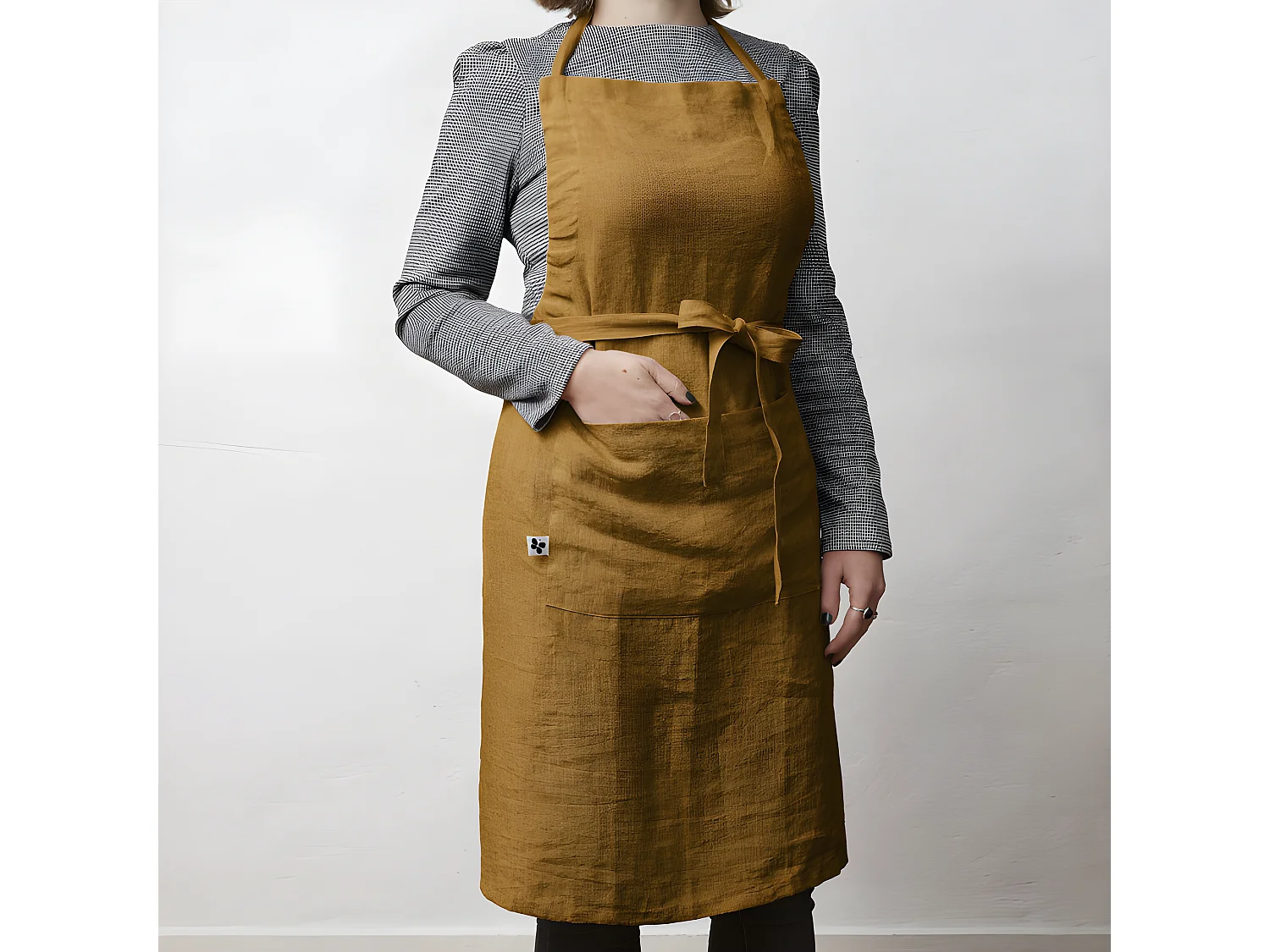 Tablier de Chef ajustable "Soline" 70 x 85 cm Lin lavé