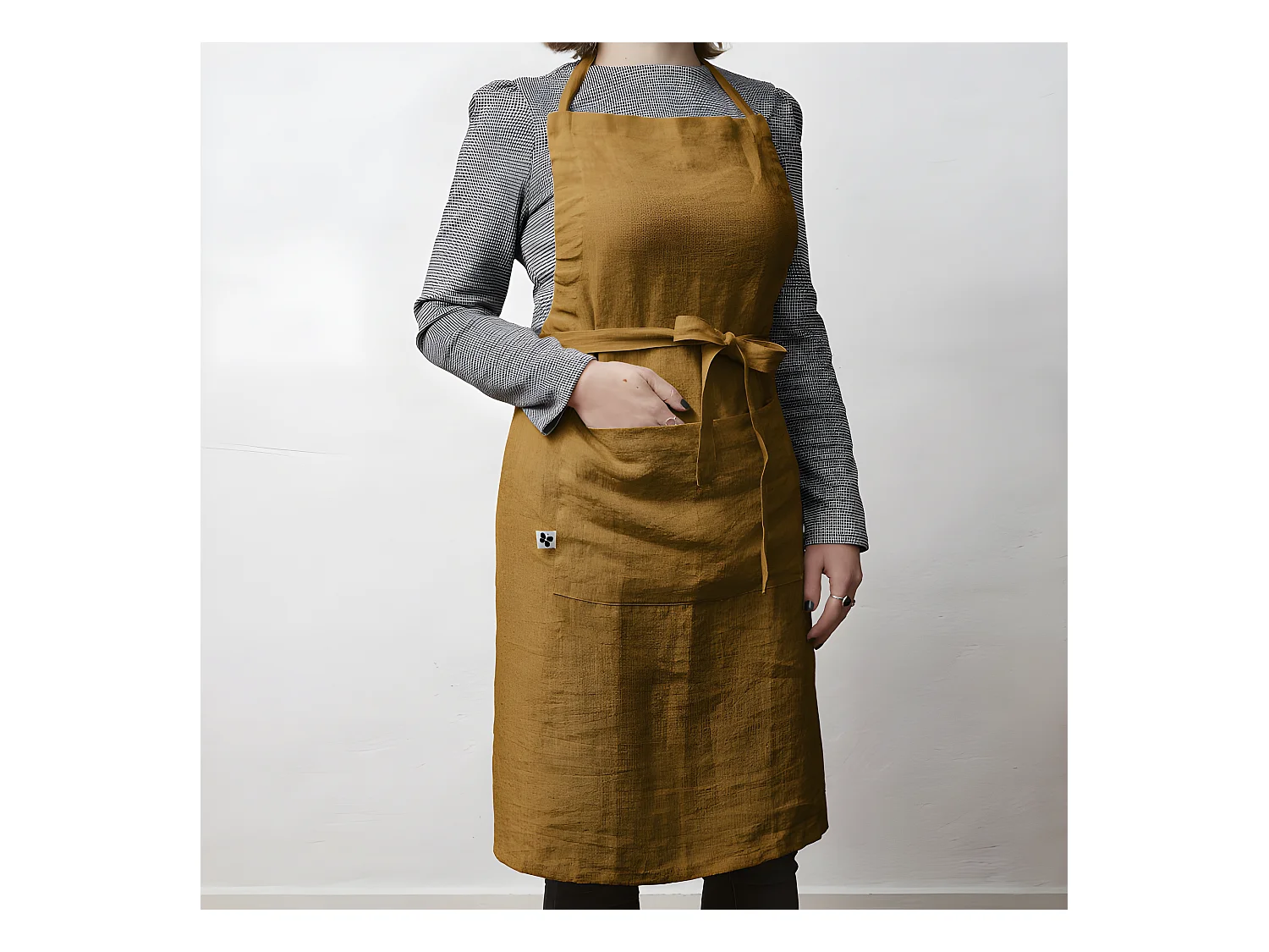 Tablier de Chef ajustable "Soline" 70 x 85 cm Lin lavé