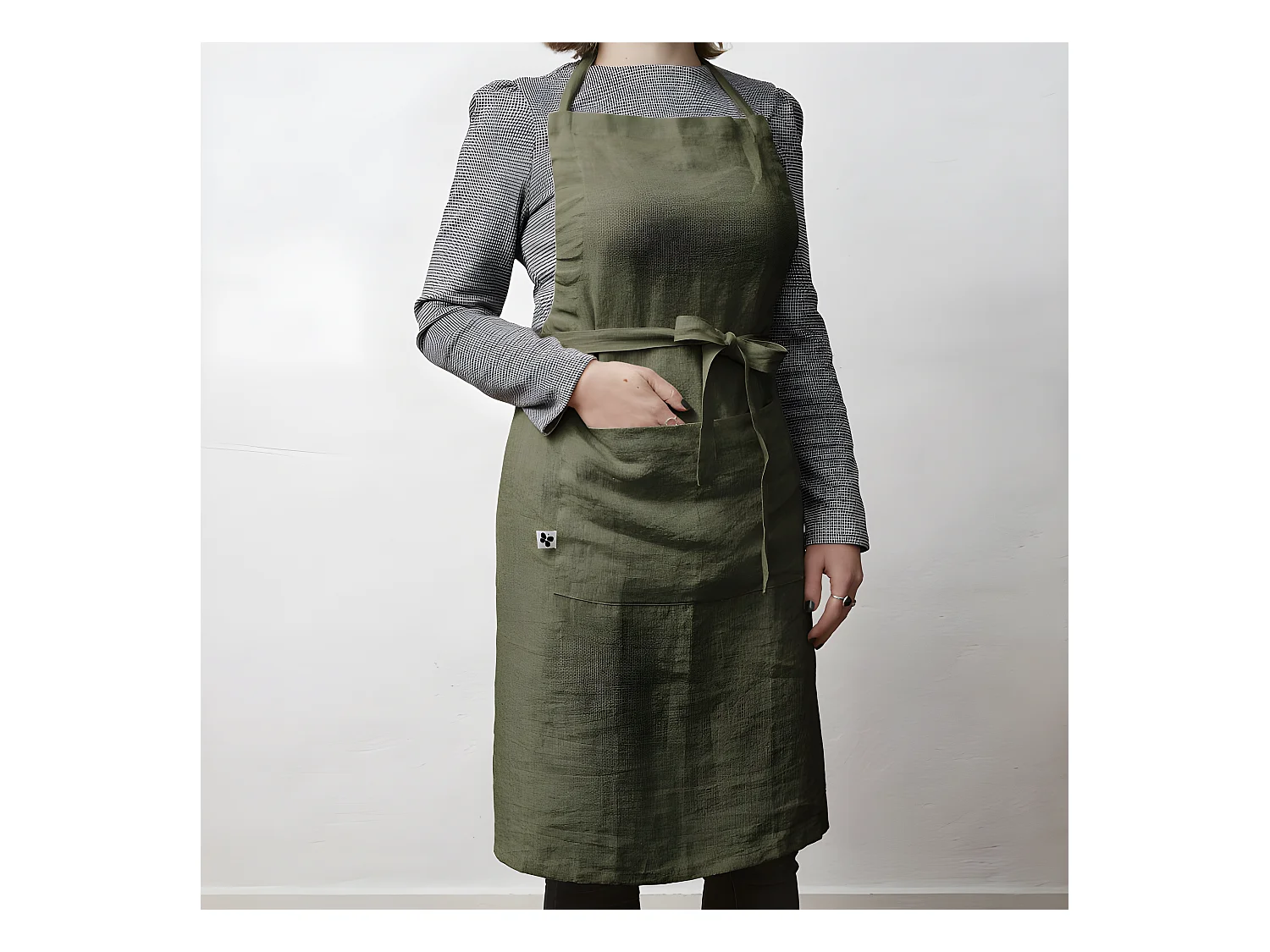 Tablier de Chef ajustable "Soline" 70 x 85 cm Lin lavé