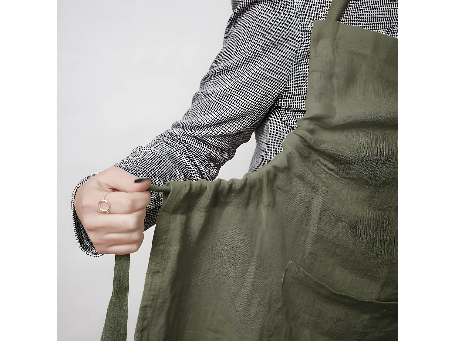 Tablier de Chef ajustable "Soline" 70 x 85 cm Lin lavé