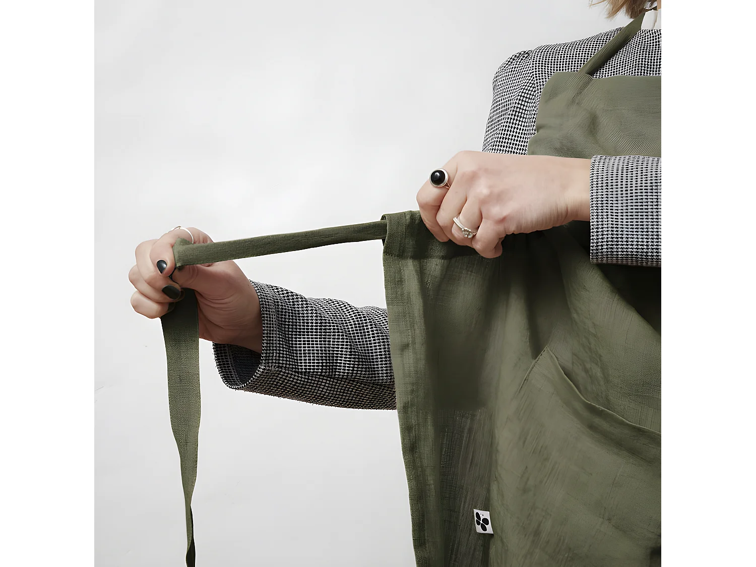 Tablier de Chef ajustable "Soline" 70 x 85 cm Lin lavé