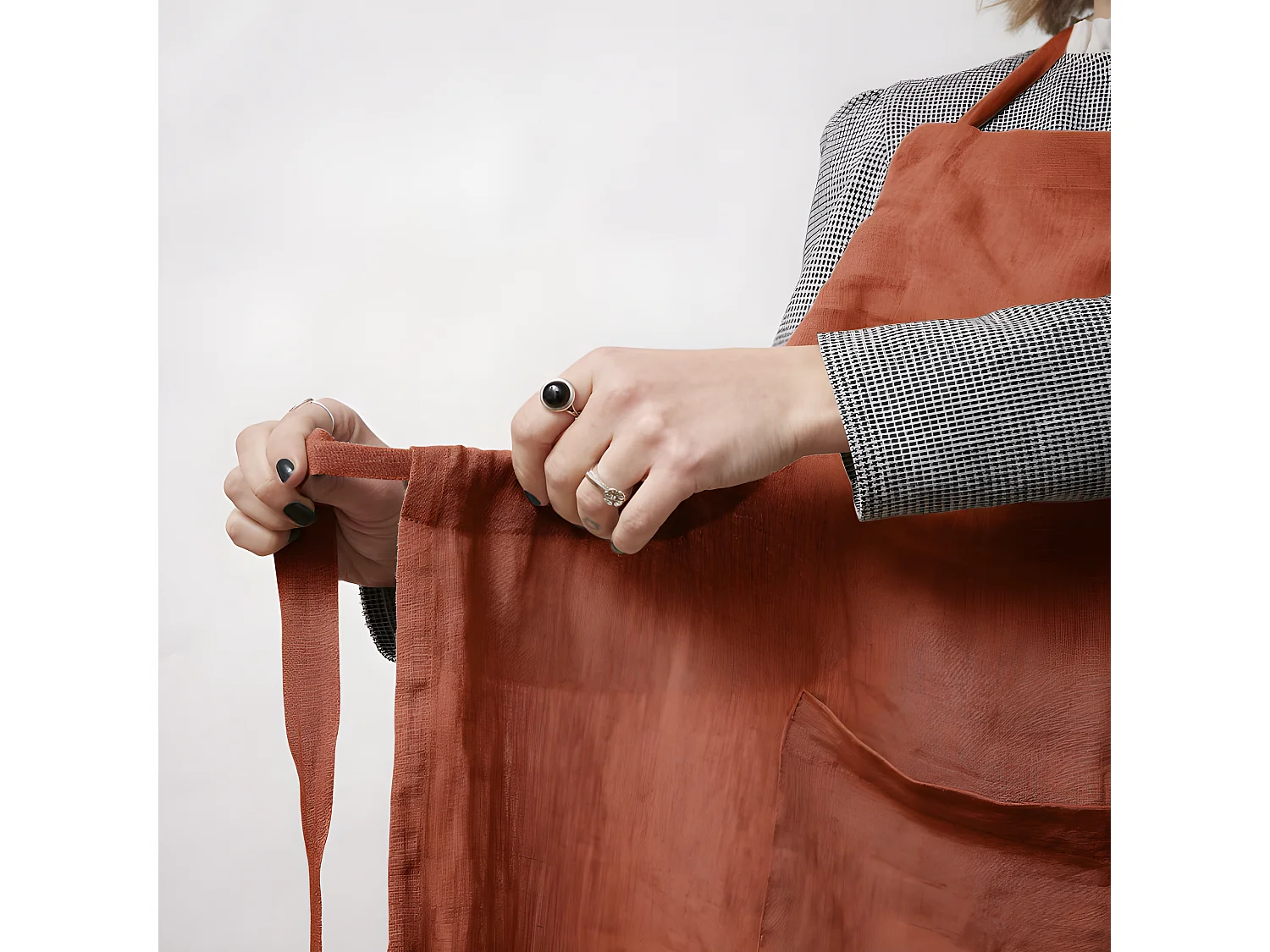 Tablier de Chef ajustable "Soline" 70 x 85 cm Lin lavé