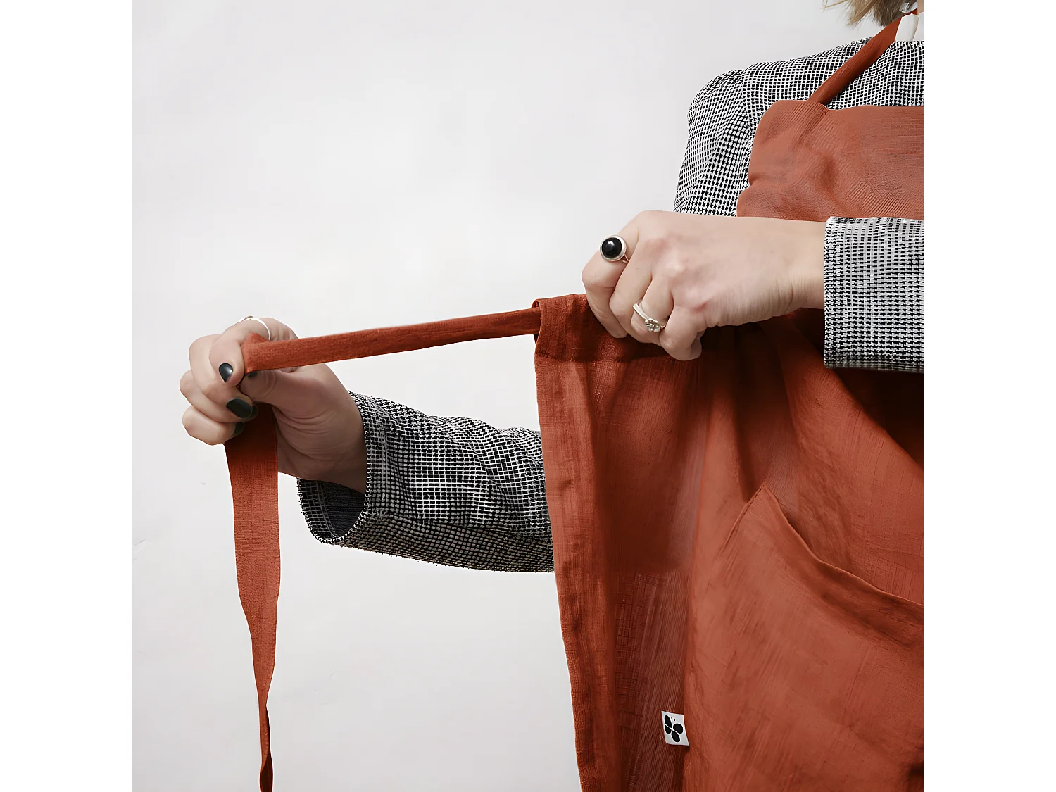 Tablier de Chef ajustable "Soline" 70 x 85 cm Lin lavé