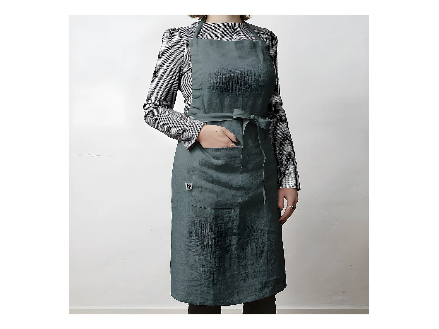 Tablier de Chef ajustable "Soline" 70 x 85 cm Lin lavé