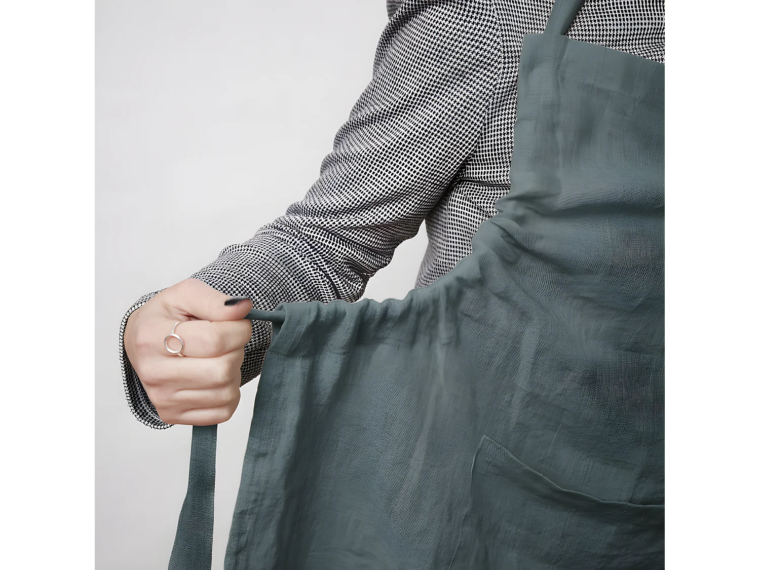 Tablier de Chef ajustable "Soline" 70 x 85 cm Lin lavé