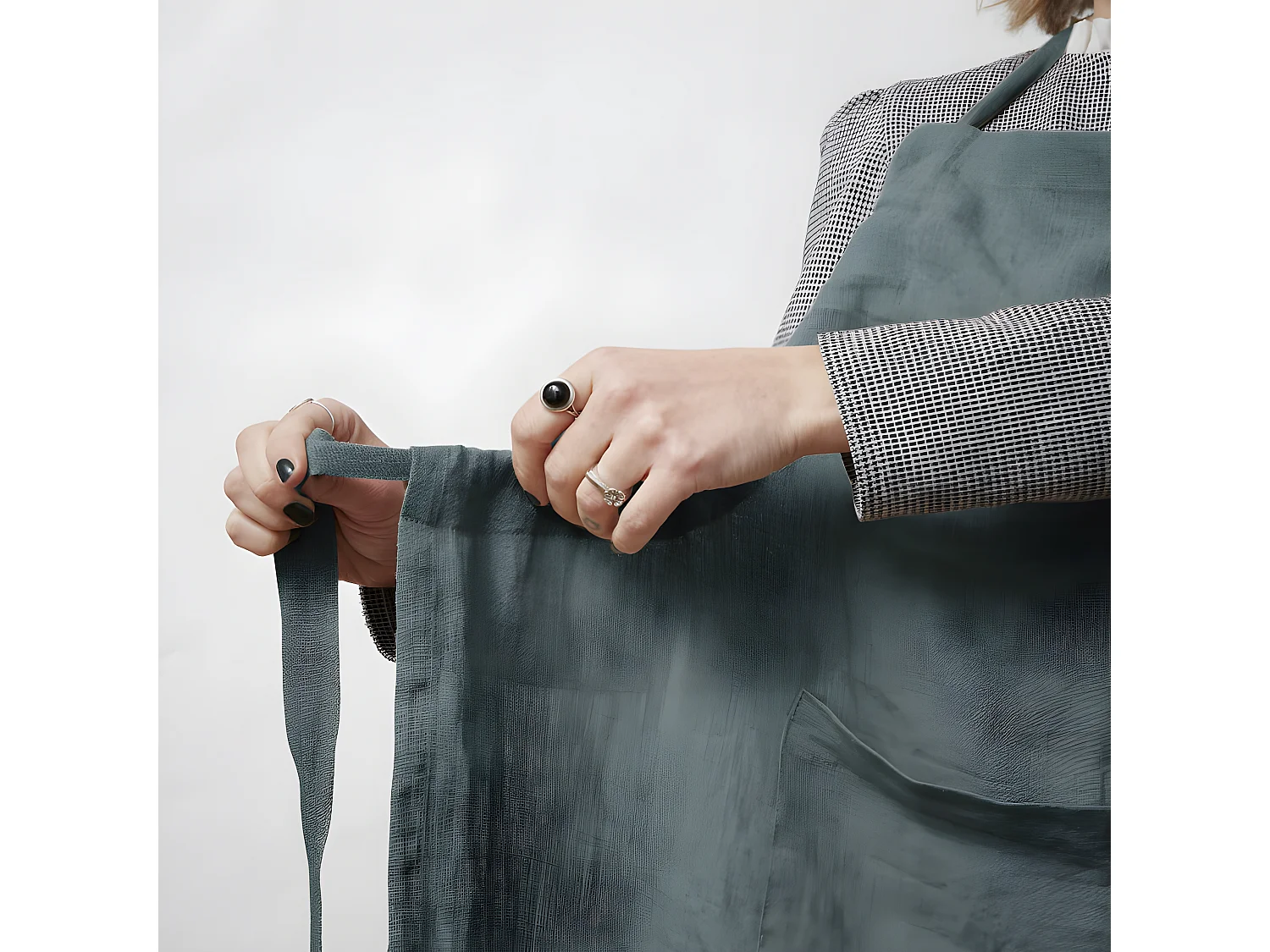 Tablier de Chef ajustable "Soline" 70 x 85 cm Lin lavé