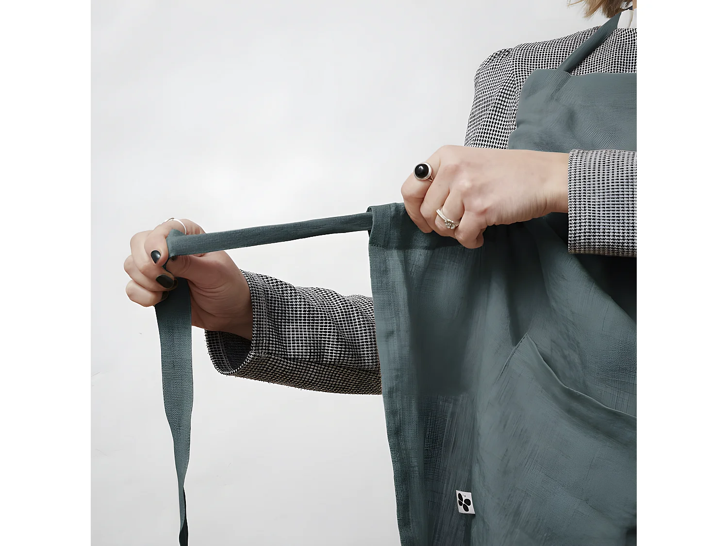 Tablier de Chef ajustable "Soline" 70 x 85 cm Lin lavé