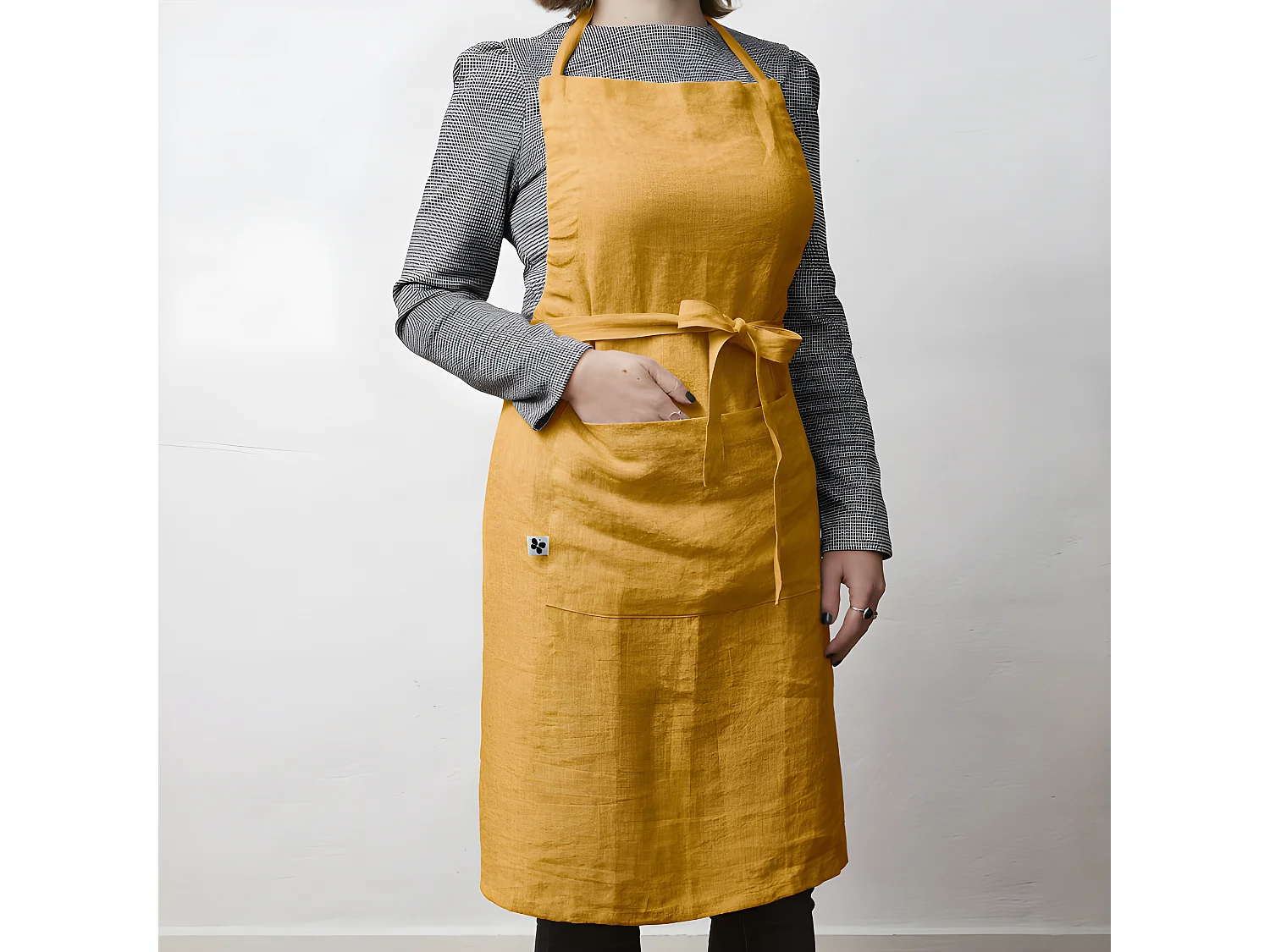 Tablier de Chef ajustable "Soline" 70 x 85 cm Lin lavé