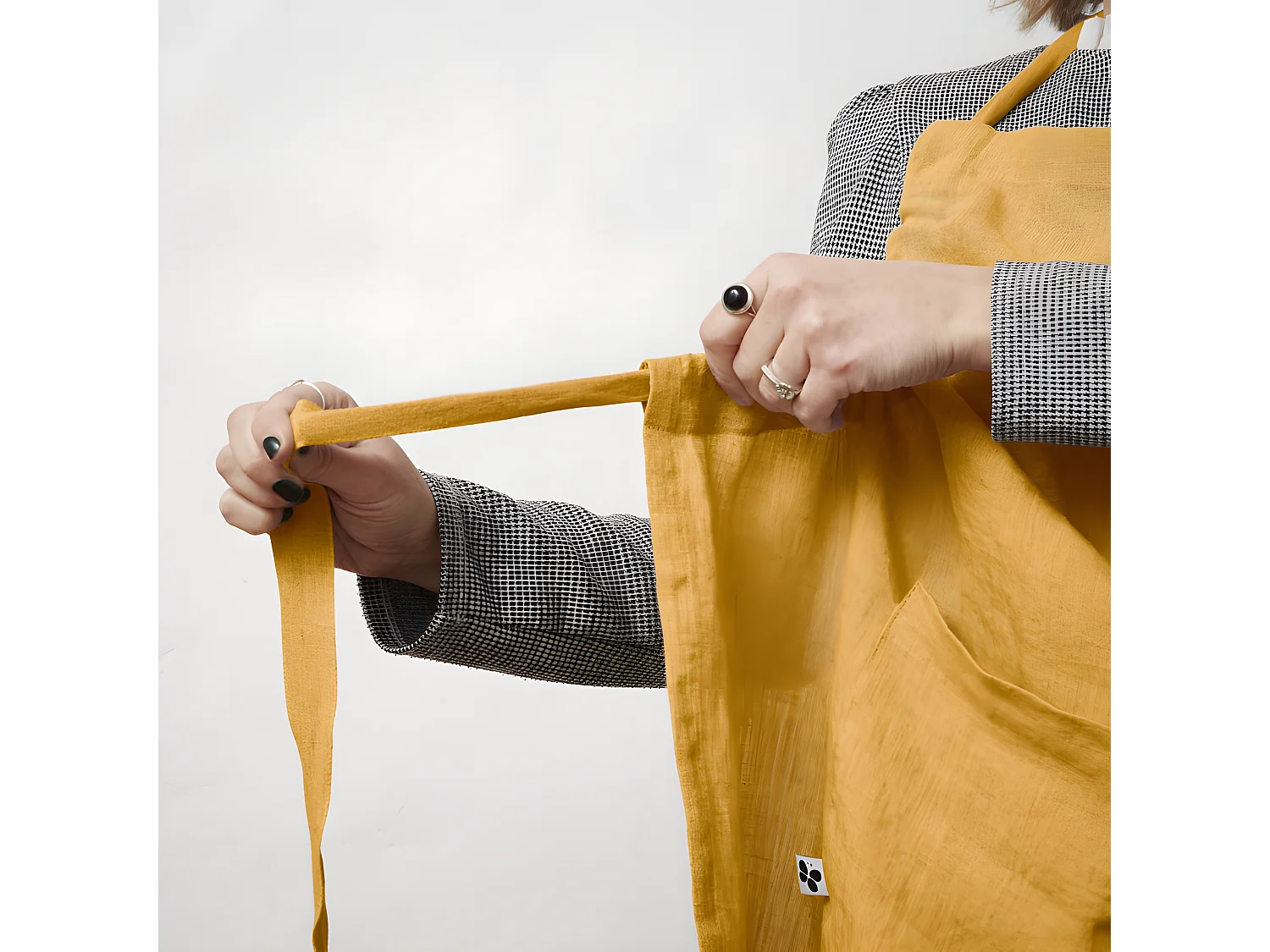 Tablier de Chef ajustable "Soline" 70 x 85 cm Lin lavé