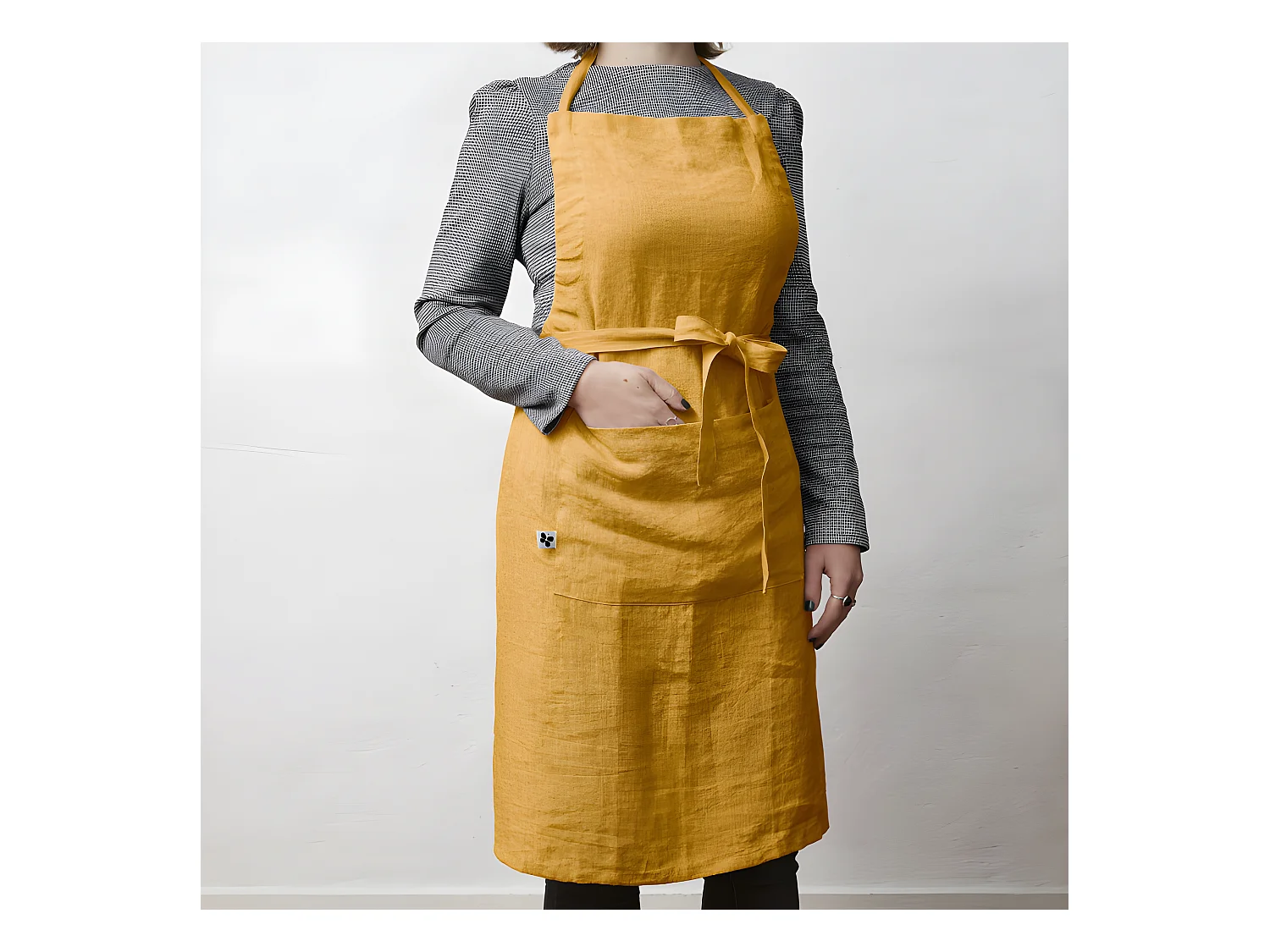 Tablier de Chef ajustable "Soline" 70 x 85 cm Lin lavé