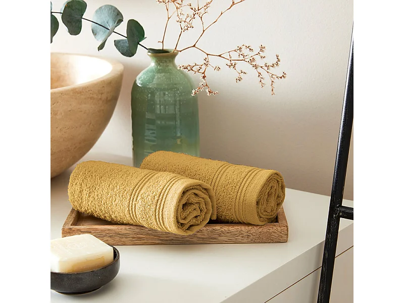 Lot de 2 serviettes invité "Spa" 30 x 50 cm / 400 gr/m²