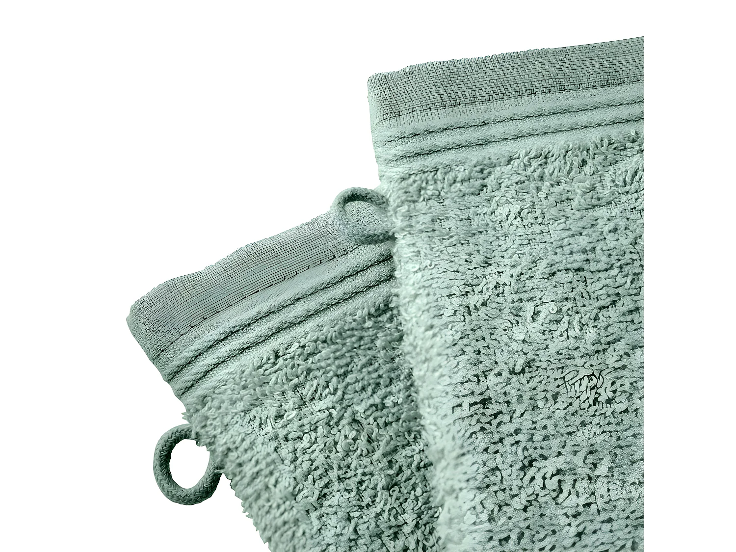 Lot de 2 gants de toilette "Spa" 15 x 21 cm / 400 gr/m² - Couleur: "Spa" Menthe