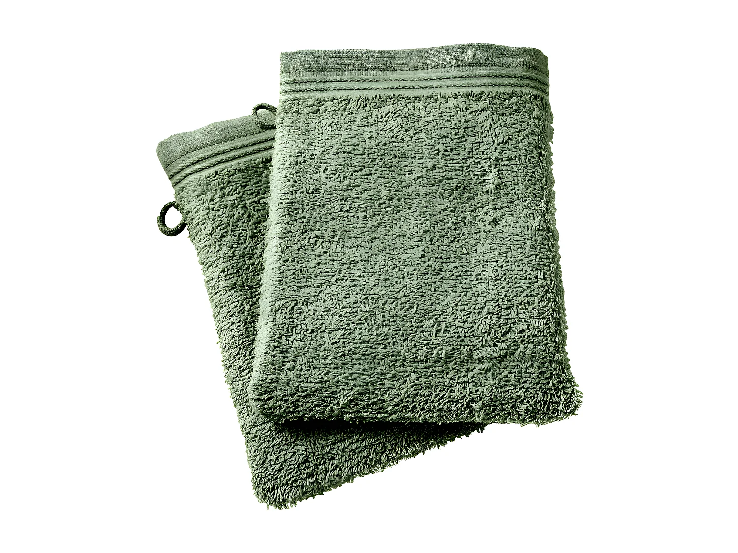 Lot de 2 gants de toilette "Spa" 15 x 21 cm / 400 gr/m² - Couleur: "Spa" Romarin