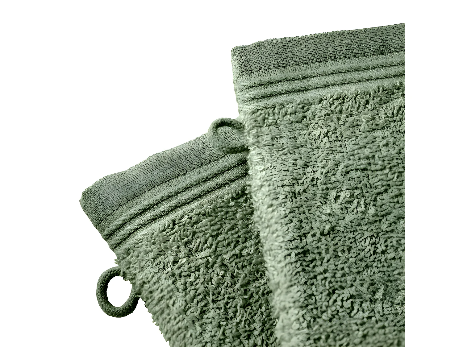 Lot de 2 gants de toilette "Spa" 15 x 21 cm / 400 gr/m² - Couleur: "Spa" Romarin