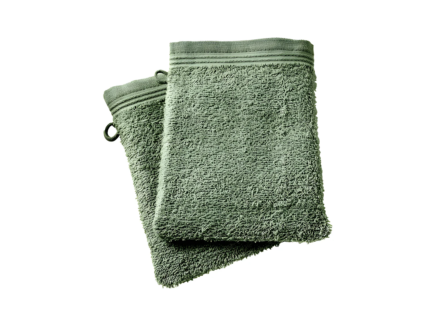 Lot de 2 gants de toilette "Spa" 15 x 21 cm / 400 gr/m² - Couleur: "Spa" Romarin