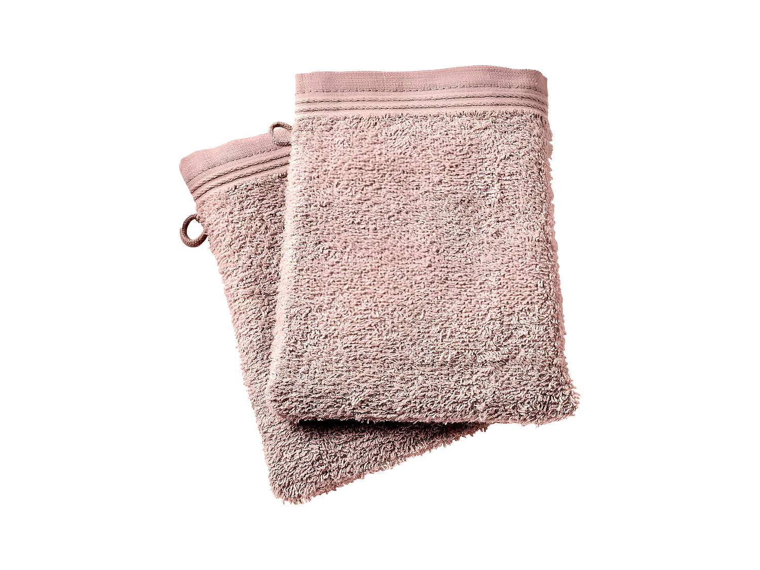 Lot de 2 gants de toilette "Spa" 15 x 21 cm / 400 gr/m² - Couleur: "Spa" Vieux Rose
