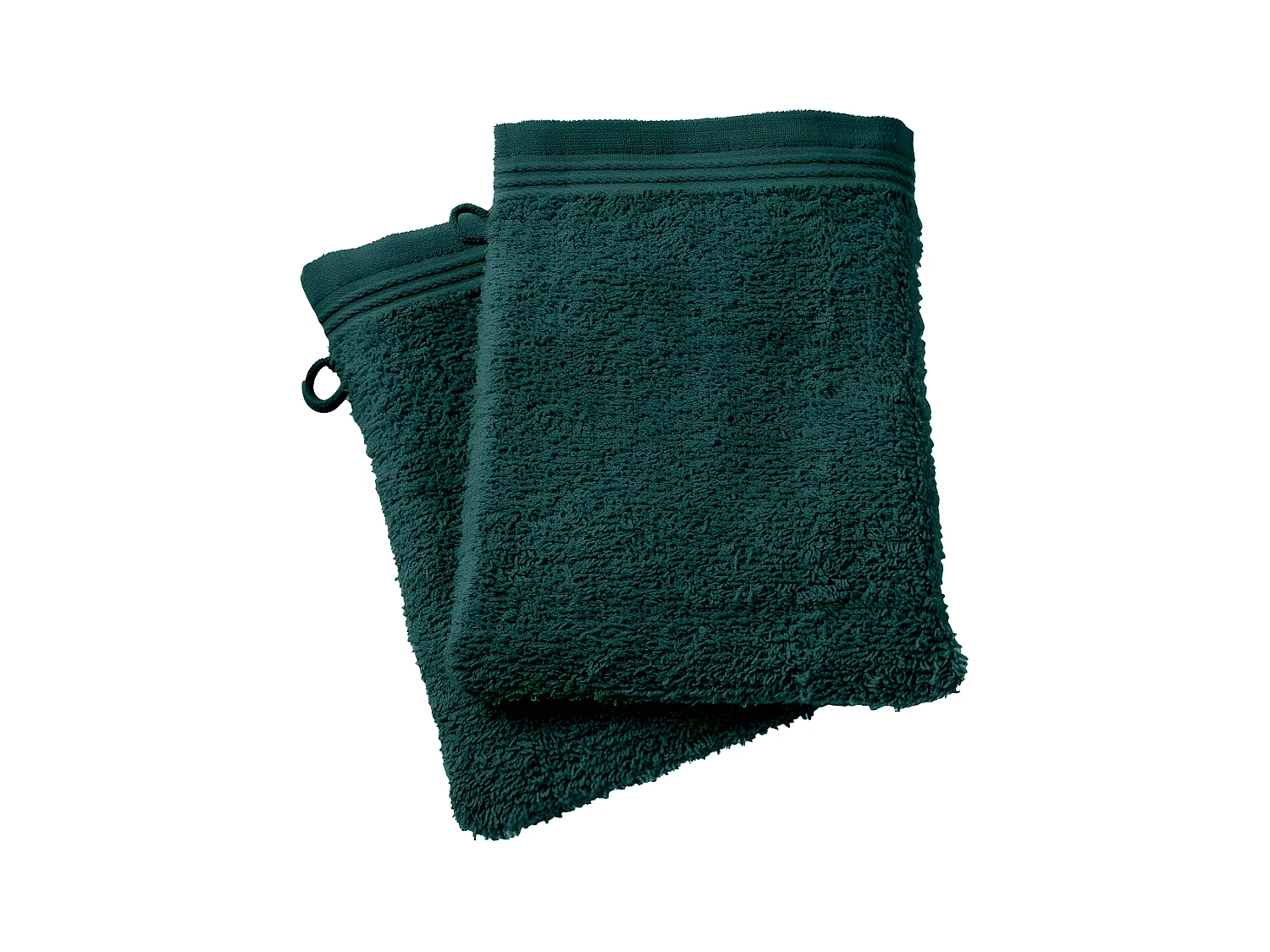 Lot de 2 gants de toilette "Spa" 15 x 21 cm / 400 gr/m² - Couleur: "Spa" Emeraude