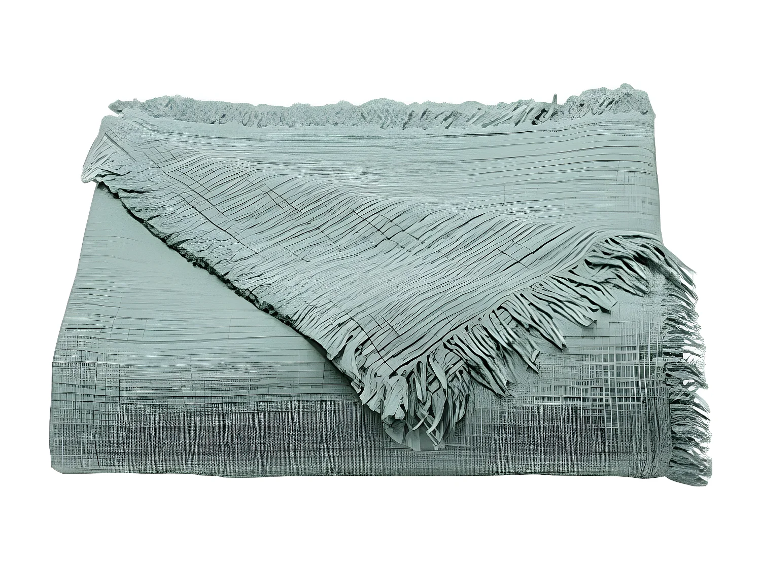 Plaid à franges "Brehat" Gaze de Coton stonewashed Toison d'or