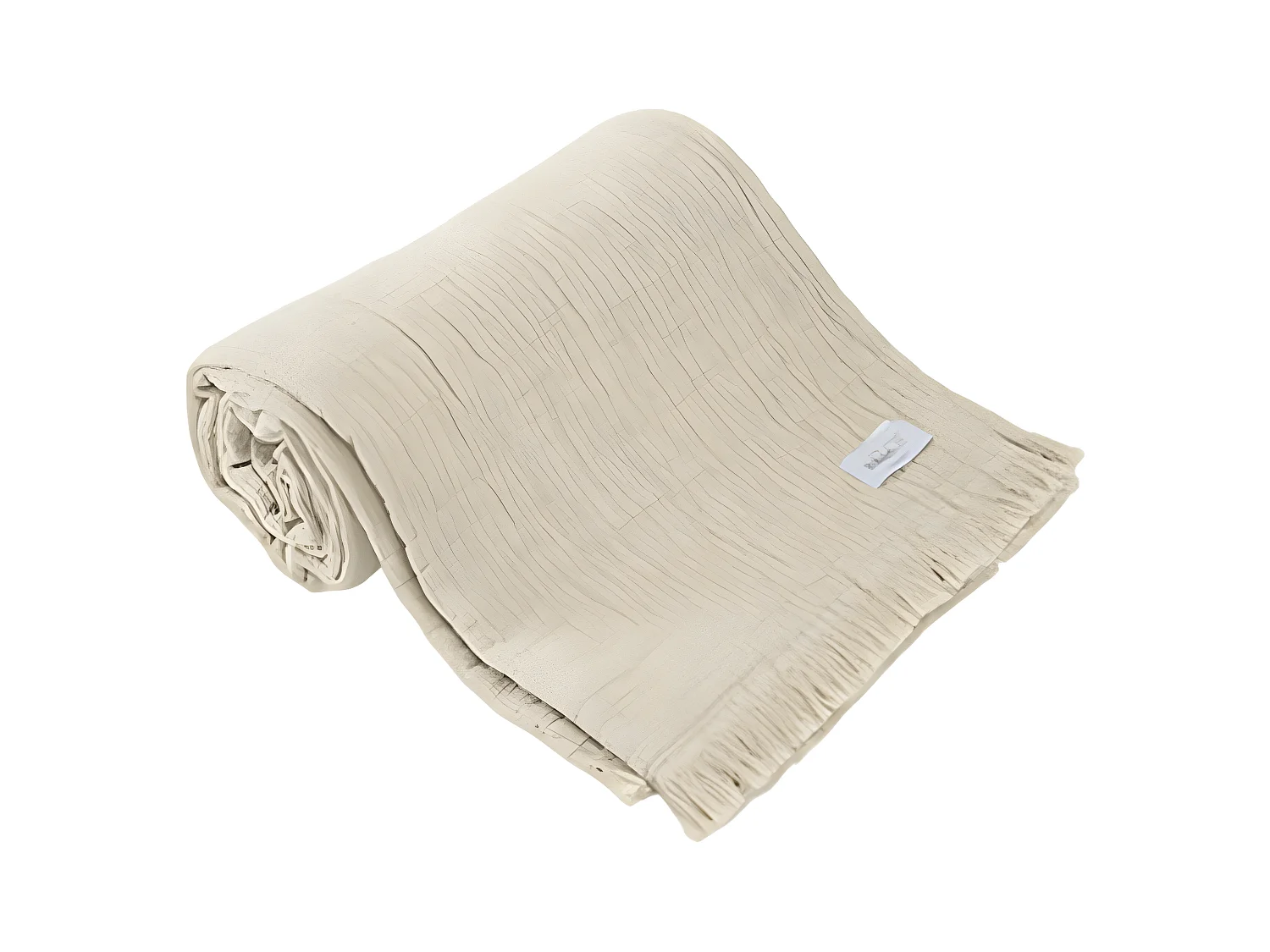 Plaid à franges "Brehat" Gaze de Coton stonewashed Toison d'or