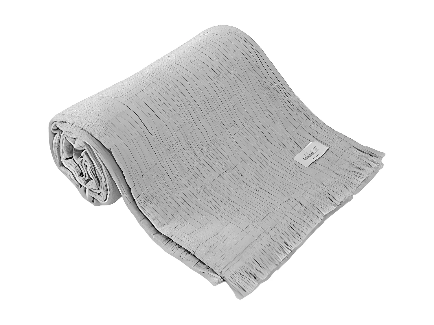 Plaid à franges "Brehat" Gaze de Coton stonewashed Toison d'or