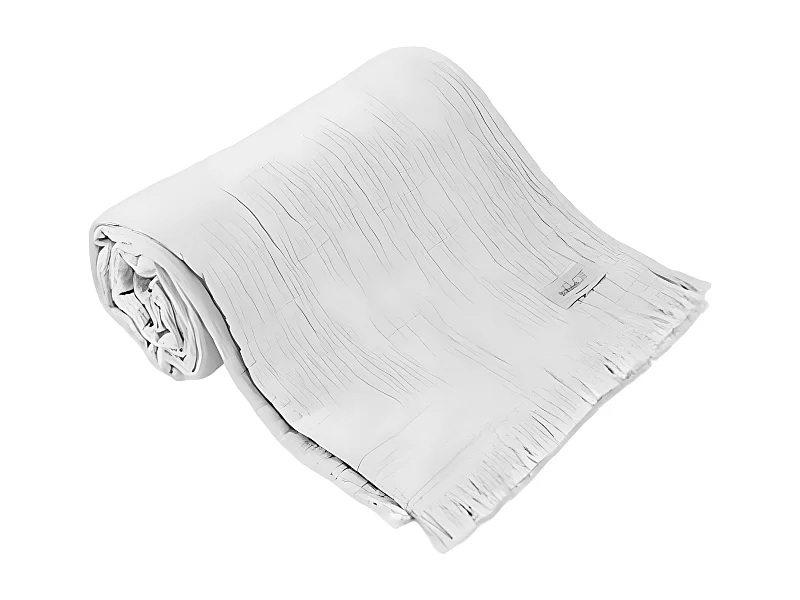 Plaid à franges "Brehat" Gaze de Coton stonewashed Toison d'or