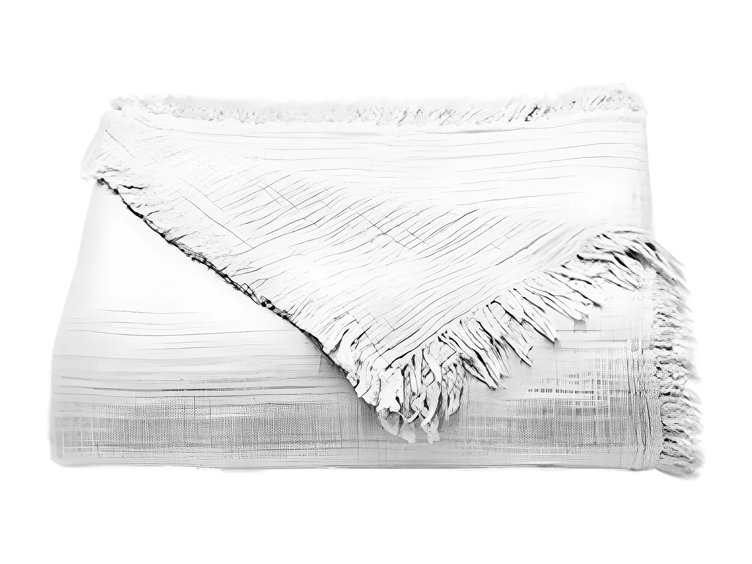 Plaid à franges "Brehat" Gaze de Coton stonewashed Toison d'or