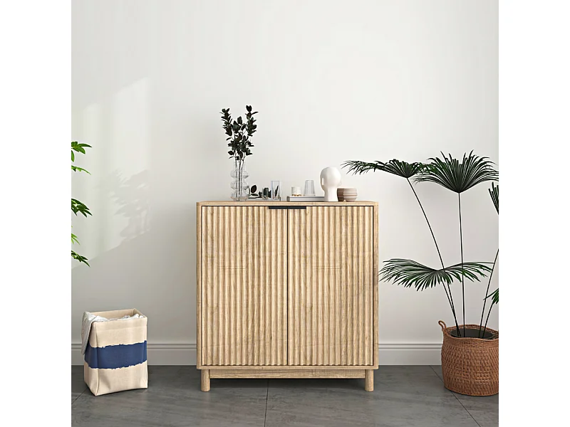 Credenza in legno con 2 ante e 2 nicchie SCANDI