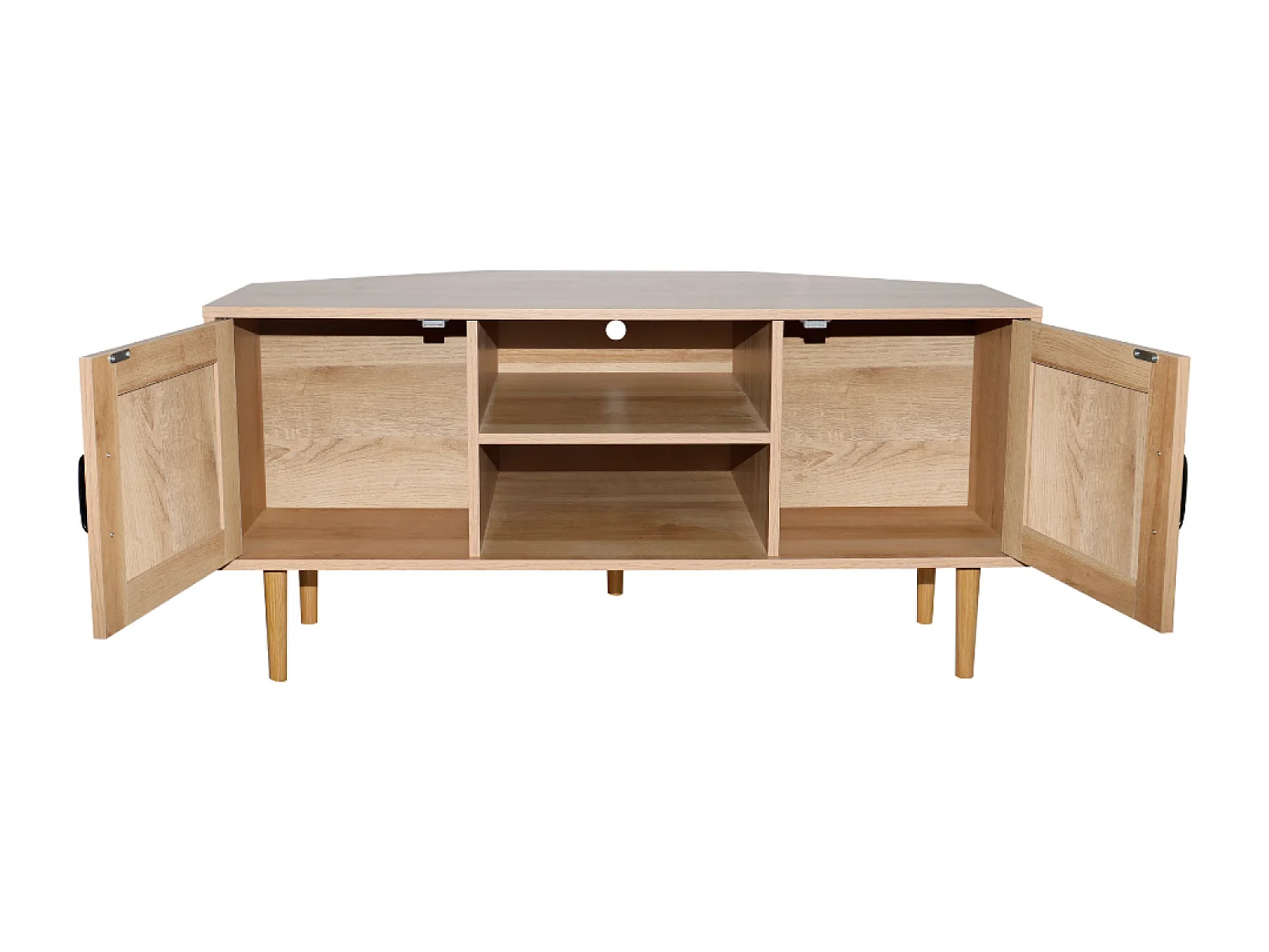 Meuble TV d'angle 115 cm effet cannage ARTIC