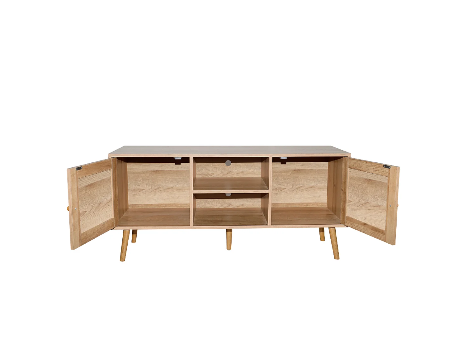 Buffet avec portes effeffet cannage et 2 niches 120 cm CANGE