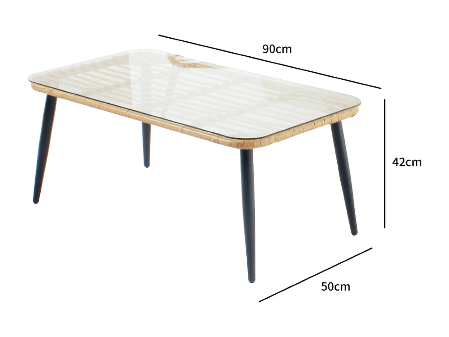 Set di mobili da giardino a 4 posti con divano e sedie in rattan e cuscini comfort  SITIA