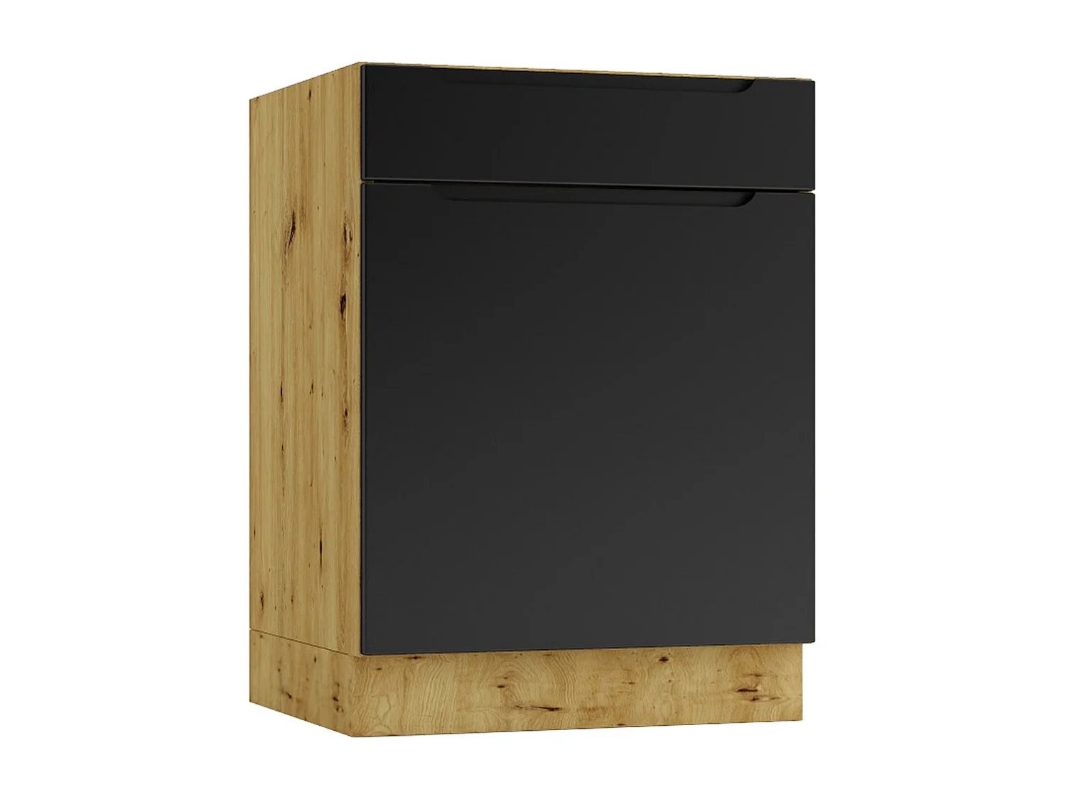 Cuisine complète ISYA 6 éléments couleur Noir/Chêne Artisan - Longueur 200/200 cm