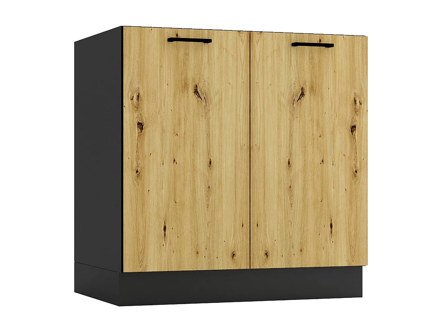 Cuisine complète ANIA 6 éléments couleur Chêne Artisan, graphite - Longueur 200/200 cm